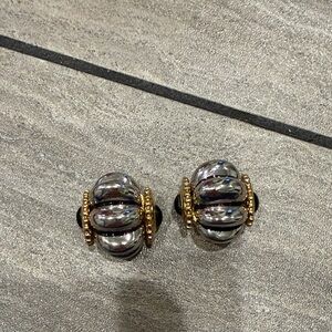 Elegant Silver and Gold Women's Clip On Earrings